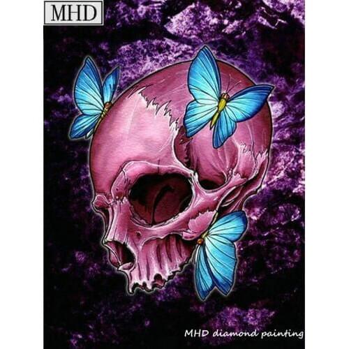 Home Decorating Full Square Drill Resin 5d Diy Diamond Painting Skull Cross Stitch 3D Mosaic Diamond Embroidery Kit MAB184