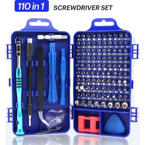 110 In 1 Screwdriver Set Precision Torx Hexagon Phillips Slotted Screw Bits Hand Tools Kit for Phone Repair Mini Tools