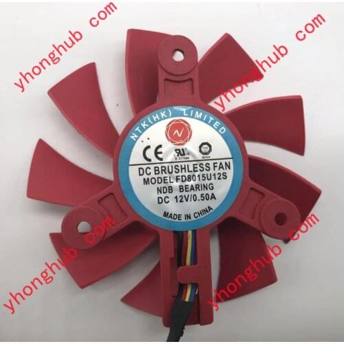 NTK FD8015U12S DC 12V 0.5A 4-Wire Server Cooling Fan