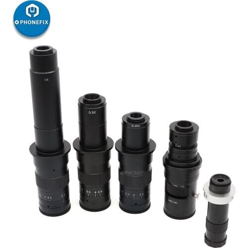Adjustable Magnification 120X 130X 180X 200X 300X Zoom C Mount Lens For HDMI-compatible VGA USB Industry Video Microscope Camera