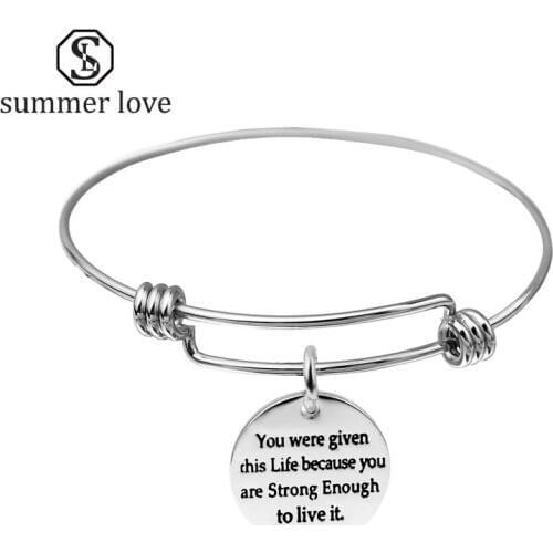 Initial Jonc Bracelet Gravure Stainless Steel Expandable Wire Adjustable Letter Charm Bracelets & Bangles for Women Best Gifts