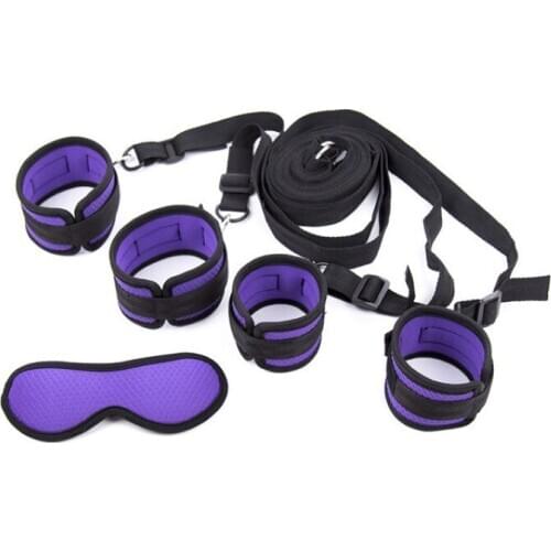 Binder Straps On The Bed Tied Hands And Feet Blindfolded Blindfolds Sex Toy Hand cuffs And Handcuffs
