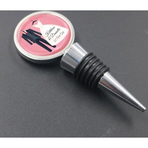 Personalized Wine Bottle Stopper Wedding Party Favor Engagement Souvenir Custom Photo Wine Stopper Gift For Wedding Guest 100pcs