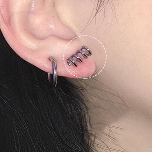 UVW039 2pc Gothic Surgical Steel Spiral Ear Stud Earrings Irregular Piercing Earrings for Women Men Pendientes Mujer Brincos
