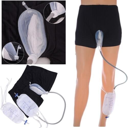 1PC Silicone Reusable Male Urinal Bag Urine Bag Urine Funnel Pee Holder Collector With Catheter For Old Men Feminine Hygiene