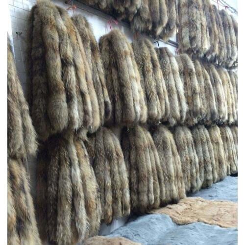 Genuine raccoon fur collar 50CM*12CM Scarves accessories material whole sale
