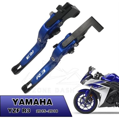 YZFR3 1 Pair Adjustable Brakes Clutch Levers Handle Bar for YAMAHA YZF R3 2015 2016 2017 2018 2019 2020 2021 YZF-R3