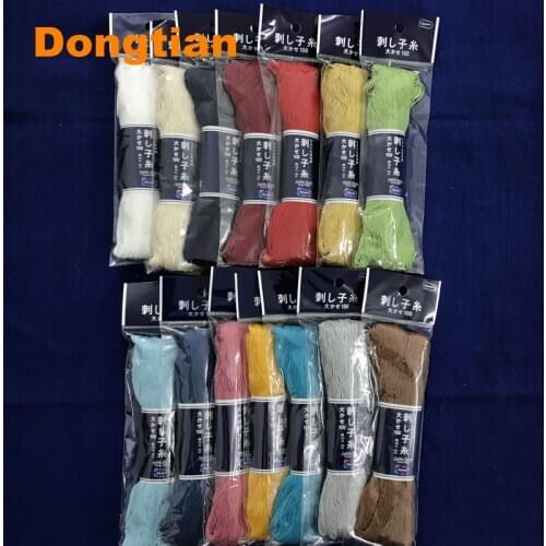 1 Set 14 Colors Olympus Solid Color Sashiko Thread 100Meter/piece 100% Cotton 6 Strands Embroidery Thread Made In Japan