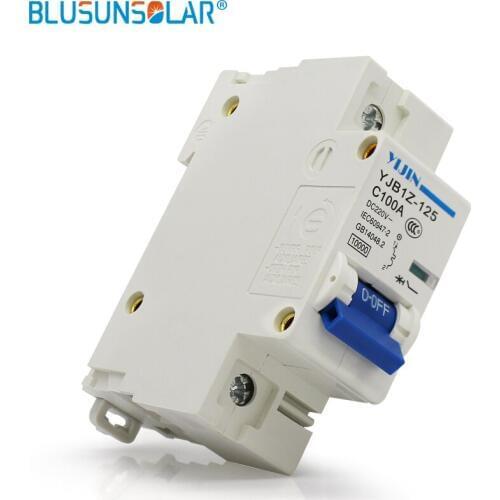 2pcs / lot 1P 100A 220V DC Circuit Breaker MCB Mini Circuit breaker For PV Solar system