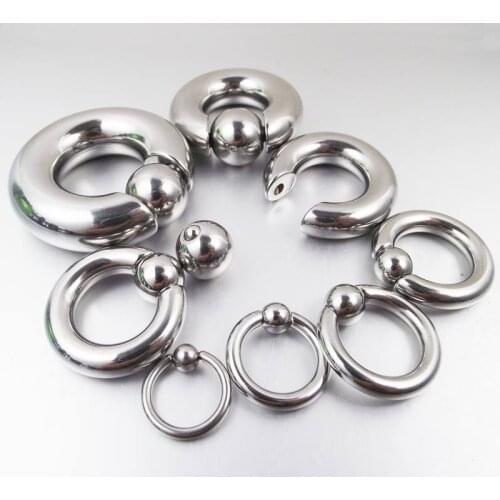 1 Piece Big Size Stainless Steel Captive Bead Hoop PA Ring Navel Button Rings Tragus Nose Rings Body Piercing Jewelry