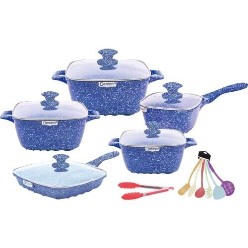 Master Star 10PCS Cast Aluminum Cookware Set Fry Pan Sauce Pot Milk Pot With Glass Heavy High Quality Non-stick Gas Use Only