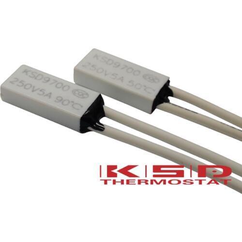 10PCS KSD9700 250V 5A 95 95C Celsius 15*7*3.5mm Bimetal Disc Temperature Switch Thermostat Thermal Protector degree