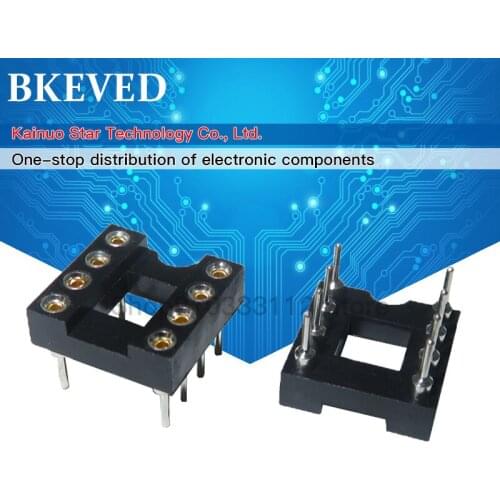 20pcs DIP-8 Round Hole 8 Pins 2.54MM DIP DIP8 IC Sockets Adaptor Solder Type 8 PIN IC Connector