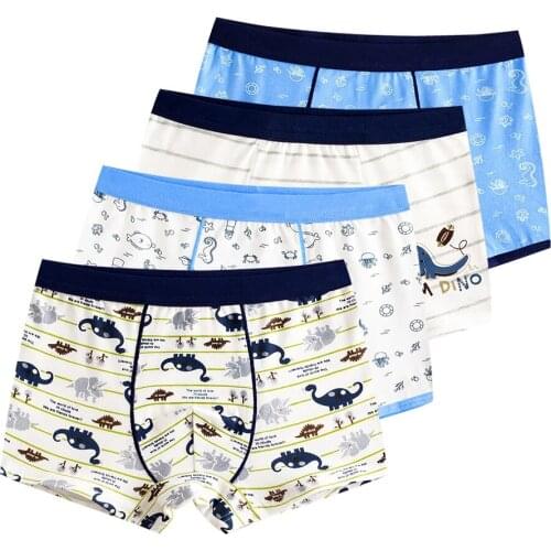 4 Pcs/lot Pure Color Kids Boys Girls Underwear Shorts Panties Soft Cotton Baby Boxer Childrens Teenager Underwear 2-16y