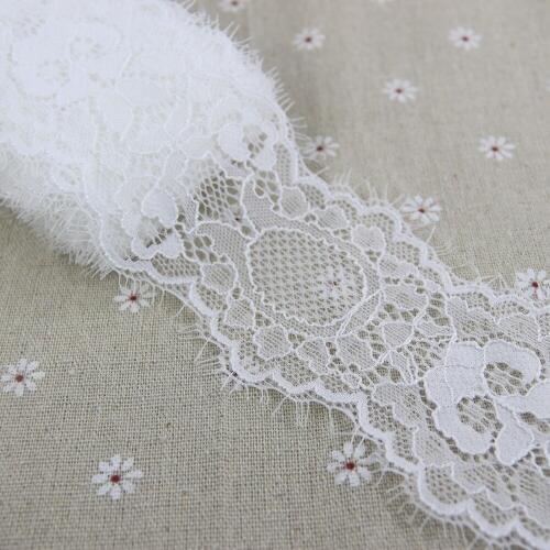 4 yards/lot about 65mm width white Elastic Stretch eyelash Lace trim clothes/garment/headband/sewing accessories