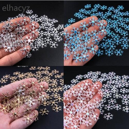 500pcs/lot New Artificial Snowflakes Party Xmas Decorations Wedding Birthday DIY Handmade Home Decoration DIY Hair Accessories
