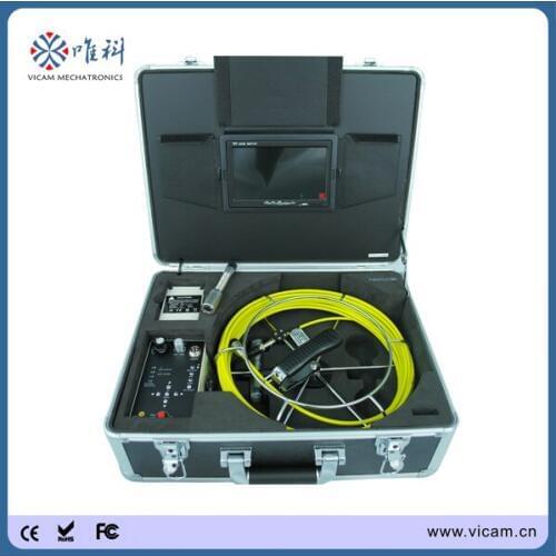 Color Video Pipeline Sewer Inspection Camera with 20 Meters Fibreglass Push Rod Cable V7-3188D