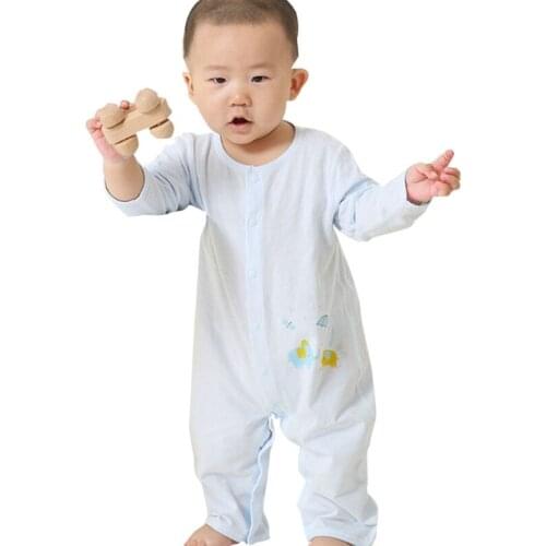 Baby Onesies Pure Cotton Newborn Jumpsuit Spring Summer Long Sleeve Footless GXMB