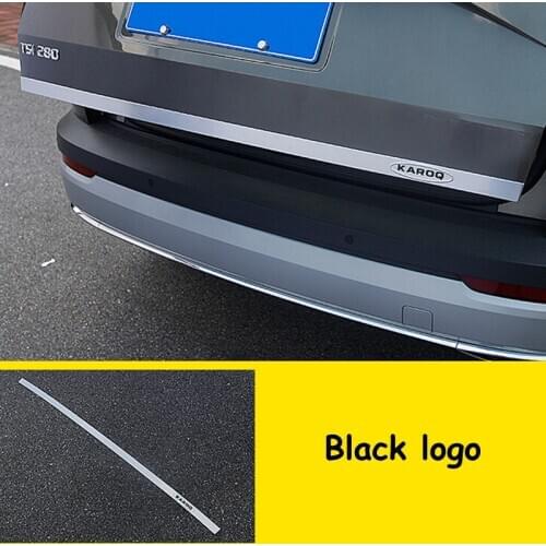 For skoda karoq 2018 2019 Door Sticker black red blue Stainless Steel back door Tailgate trim Car Styling exterior Accessories