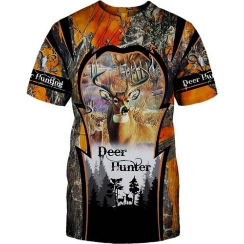3D Print Fashion Animal Deer Hunting Colorful Men/Women O-Neck T-shirt Unisex Leisure Hip Hop / Shorts Sleeved / Tank / Tee S-53