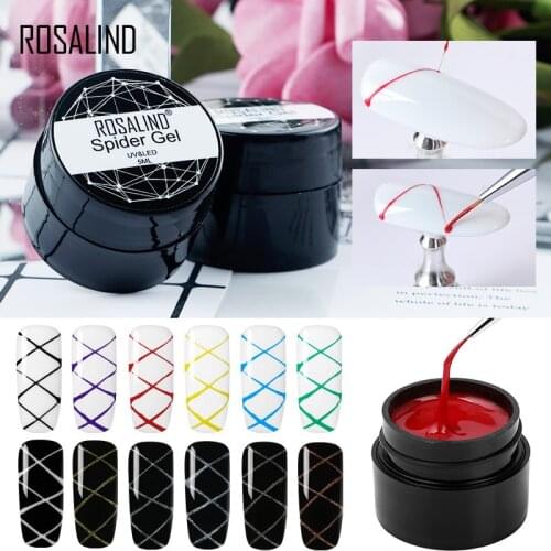 ROSALIND Gel Spider Line For Nails Art Gel Polish UV Colors Painting Gel Nail Polish Spider Gel Lacquer Web Stickers Gel Polish