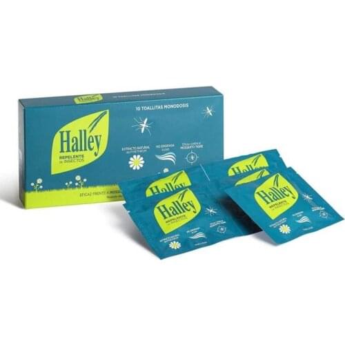 HALLEY TOALLITAS REPELENTE DE INSECTOS 8 ML 10 TOALLITAS