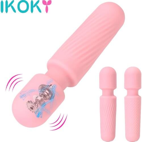 IKOKY 10 Speeds Clitoris Stimulator G Spot Vibrator Vibrating Dildo Female Masturbator 360 Degree Rotation Sex Toys for Women