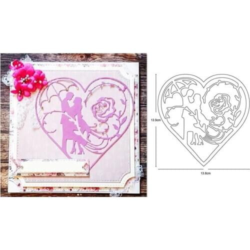 Customized dies Rose Lovers Heart Frame Metal Cutting Dies DIY Scrapbooking Stamps Craft Embossing Dies Card Making Stencil dies