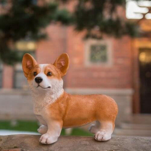 Creative New Products Resin Crafts Corgi Dog Animal Decoration Home Adornment Living Room Bedroom Desktop Sculpture Ornaments
