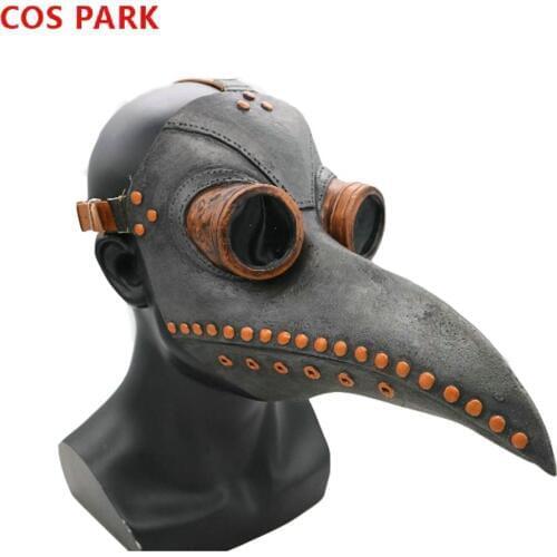 Plague Doctor Mask Steampunk Halloween Latex Headgear Beak Bird Long Nose Cosplay Party Props Crow Mask