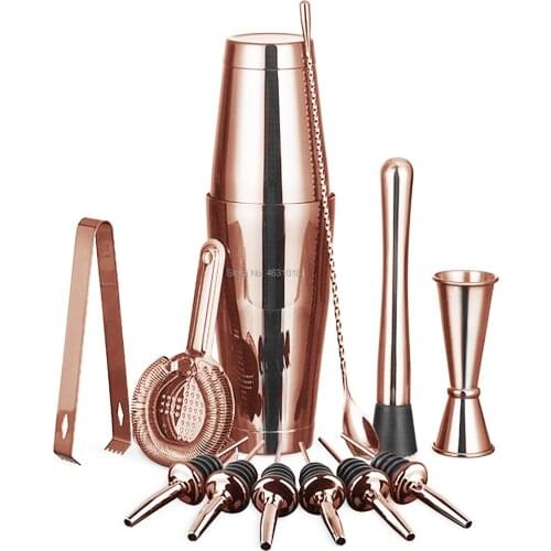13 Piece Bartender Kit Cocktail Boston Shaker Barware Set AmeriBcan style stainless 304 steel Boston cocktail shaker
