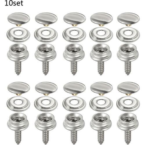 10 Sets Stainless Steel Tapping Snap Fastener Kit Tent Marine Yacht Boat Canvas Cover Tools Sockets Buttons Car Canopy Accessori