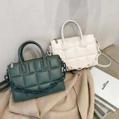 2021 New Fashion Beautiful Chain Crossbody Bags for Women Luxury Handbags Shoulder Soft Leather Small Ladies Green Tote Female