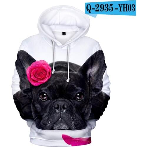 Novelty Funny French Bulldog Hoodies Boy Fashion Casual Winter Hoodies 3D Print Cute Dog Brand Design Girl Sweatshirts Pullovers