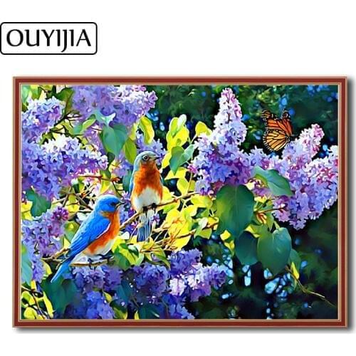 OUYIJIA Bird Animal Butterfly Flower 5D DIY Diamond Painting Cartoon Picture Of Rhinestones Mosaic Painting Home Decoration Gift