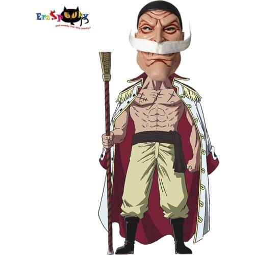 Eraspooky Japanese Anime One Piece Cosplay Edward Newgate Mask Pirate Regiment Captain Costume Masks Props White Beard Wigs