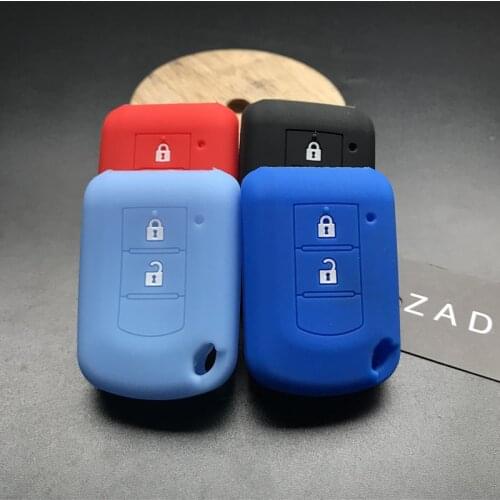 ZAD 2 buttons silicone Rubber key case cover shell set skin For Mitsubishi ASX Outlander Lancer EX Galant Pajero Straight keys