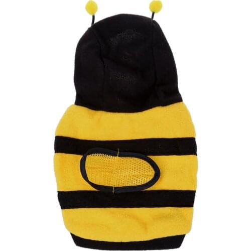 Warm Plush Bee Type Hoodie Pet Dog Cat Puppy Coat Sweater Outerwear Size S