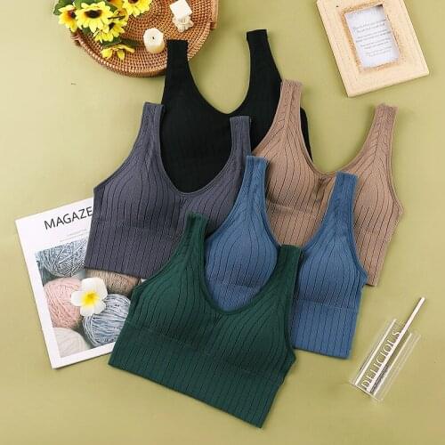 Underwear Women Seamless Summer Crop Top Sexy Sport Bra Top Female Tube Tops Sleeveless Top Women Lingerie Underwear Vest 2021