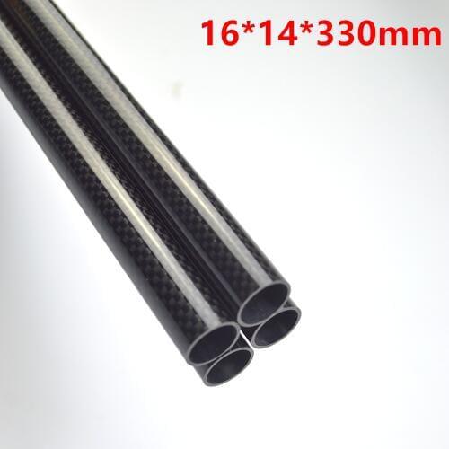 4pcs 3K Carbon Fiber tube 330 mm Length 16 * 14 mm Pipe plain Matte gloss Black Arms for Quadcopter OD 16 x ID 14 x 330 mm