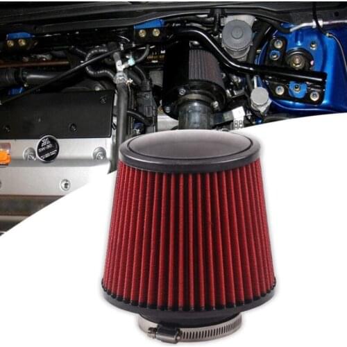 Universal Car Air Filter 76mm/100mm Aluminium PU High Flow Round Tapered Cone Closed-Top Cool Racing Modification Accessories