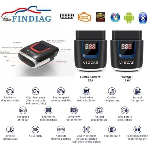 Free Shipping VIECAR V2.2 Bluetooth 4.0 Scanner Code Reader Tool VP001 VP002 VP003 VP004 WIFI/Bluetooth/Type-c For IOS/Android