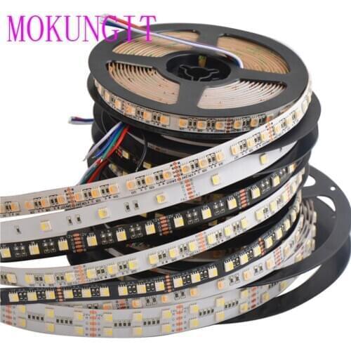High quality 5M 4 in 1 RGBW Flexible LED Strip SMD 5050 RGB+Cool/Warm White,4 color in 1 Chip, 30/60/72/84/96/120LED/m 12V 24V