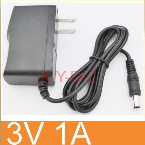 500PCS High quality AC 100V-240V Converter Switching power adapter DC 3V 1A 1000mA Supply US Plug DC 5.5mm x 2.1mm