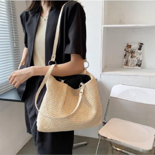 Female Shoulder Bags Fashion Solid Color Underarm Bag Woven Bags For Women With Large Capacity Tote Bag Сумка Женская Багет