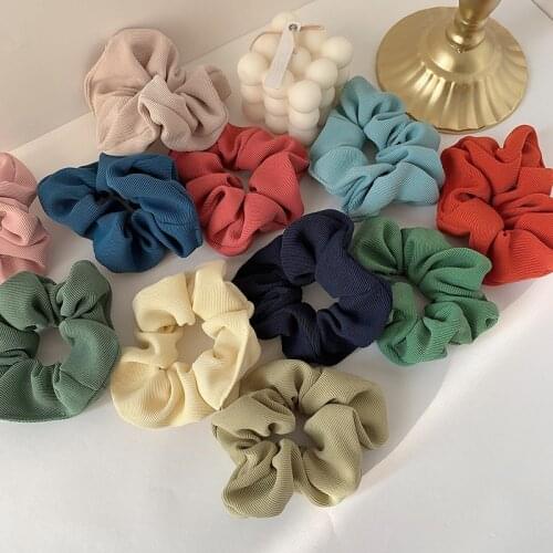 Women Solid Color Scrunchie Rubber Bands Ponytail Holder Elastic Hair Bands Korea Hair Ties Fashion Headband Hair Accessoires