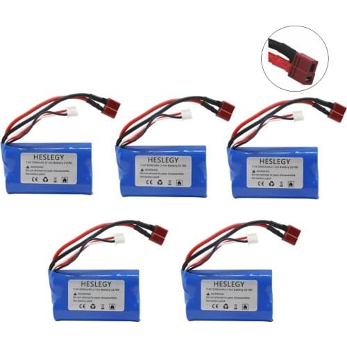 7.4V 5000mah lipo Battery T Plug for Wltoys 12428 144001 RC Car Spare toy Accessories 7.4V 2S high capacity 21700 battery 1-5PCS