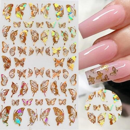 Nail Decal Butterfly Shape Manicure Accessories PET DIY Manicure Nail Decal for Nail Art Salon