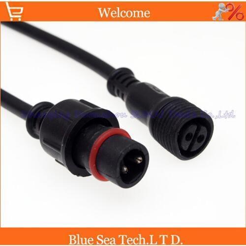 10 pairs 2 pin LED waterproof Connector Kits Male&Female socket plug with 2*20cm cable for Car,boat,LCD,LED ect.Black