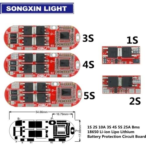 10PCS BMS 25A 18650 Li-ion Lithium Battery Protection Circuit Charging Board PCM Polymer Lipo Cell PCB 3S 12.6V 4S 16.8V 5S 21V